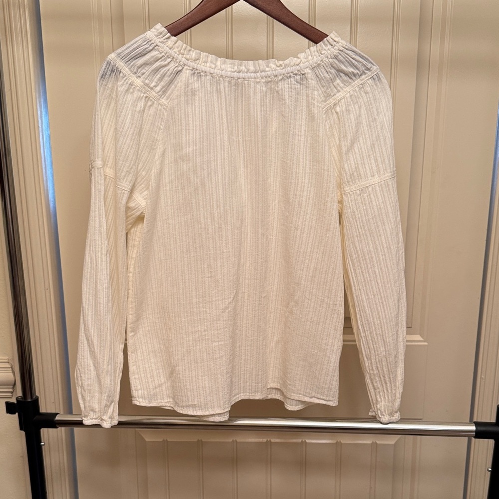 Chelsea & Violet Ivory Blouse Long Sleeve Boho Cottage -Sz Medium